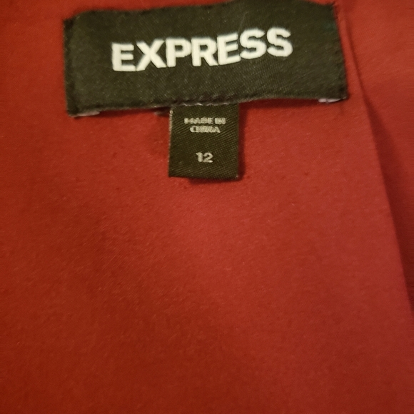 Express Cranberry High Waisted Pencil Skirt - Picture 6 of 8